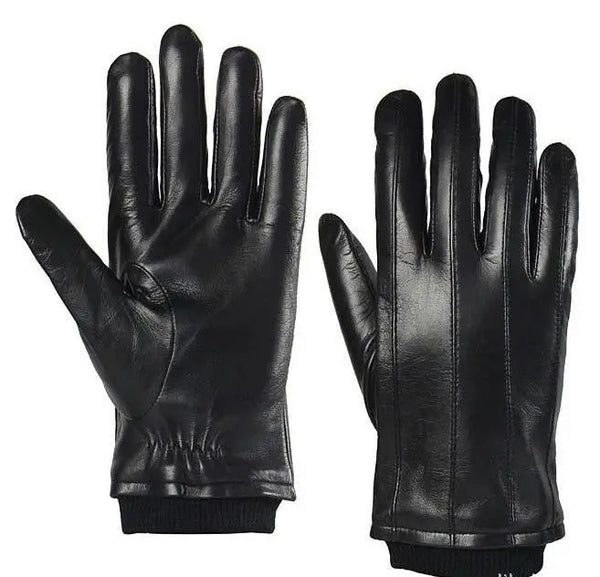 lambskin leather men winter warm black leather gloves size s Modshopping Clothing