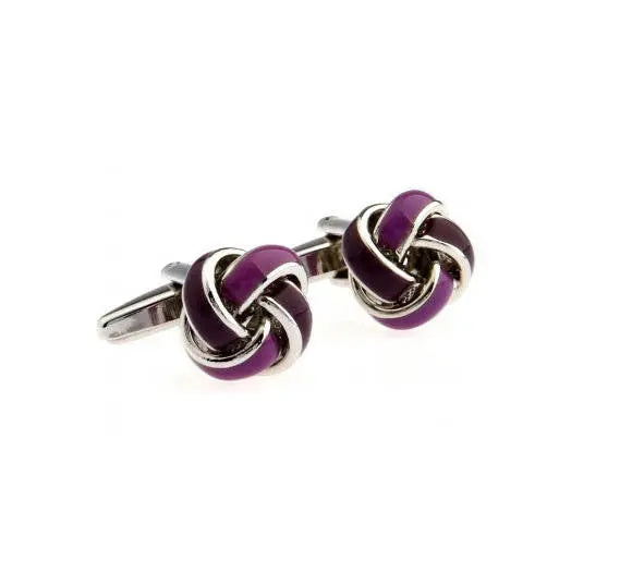 men's classical stainless steel purple knots cufflinks at modshopping Modshopping Clothing