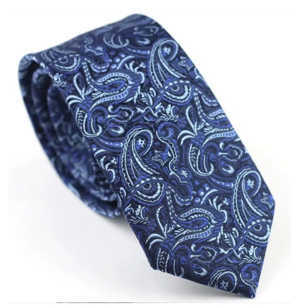 paisley tie| 60s mod style navy blue tie Modshopping Clothing