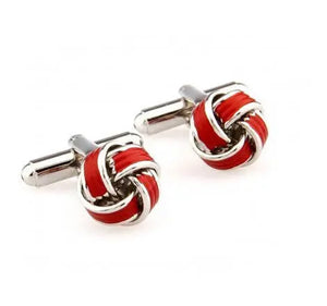 slim fit stainless steel red knots cufflinks for men Modshopping Clothing